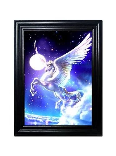 Those Flipping Pictures Unicorns Framed Wall Art-Lenticular Technology Causes The Artwork to Flip-Multiple Pictures in ONE-Holog