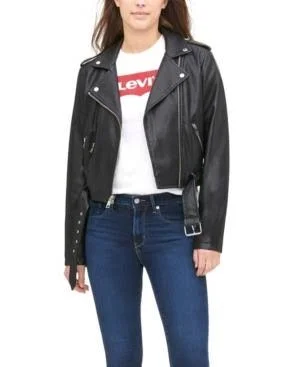 Levi&s Women's Faux-Leather Moto Jacket - Oyster