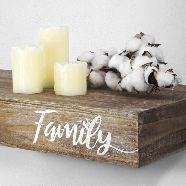 American Art Decor Family Wood Floating Wall Shelf - Brown