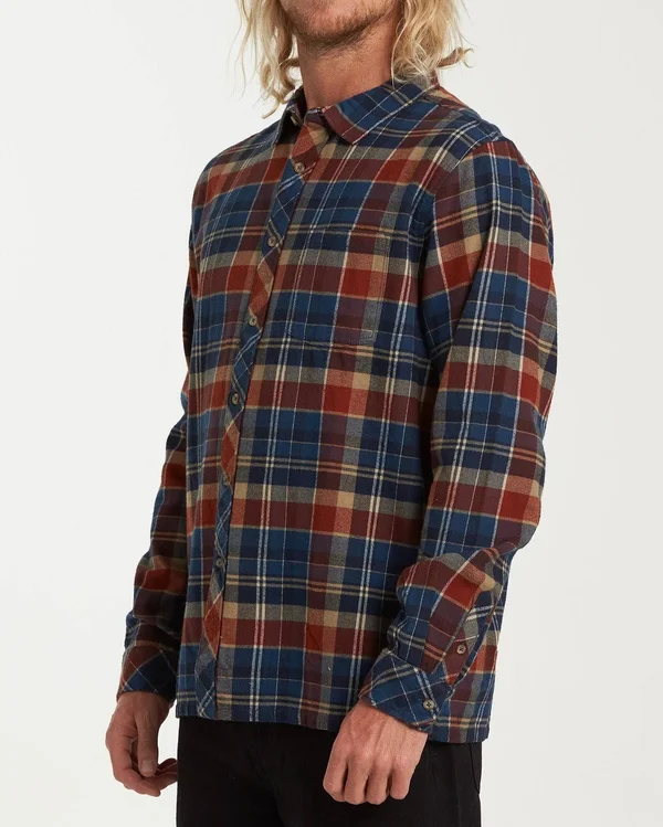 Billabong Coastline Flannel Shirt - Men's Dark Blue - L