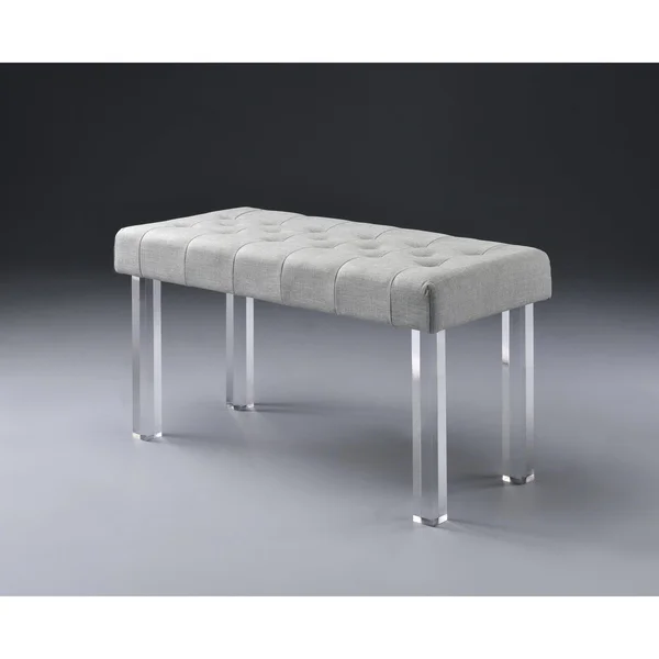 Acme Bagley Bench - Linen & Clear Acrylic