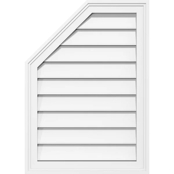 Ekena Millwork GVPOL20X2402SF 20x22W x 24x22H Octagonal Surface Mount PVC Gable Vent: Functional - w/ 2x22W x 1-1/2x22P Brickmoul
