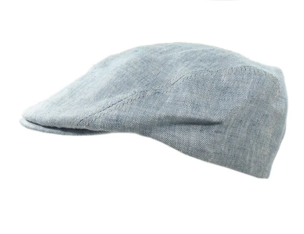 Irish Linen Cap Made in Ireland Fitted Flat Cap Slim Fit for a Polished Look Linen Made by John Hanly & Co. - Blue, Medium