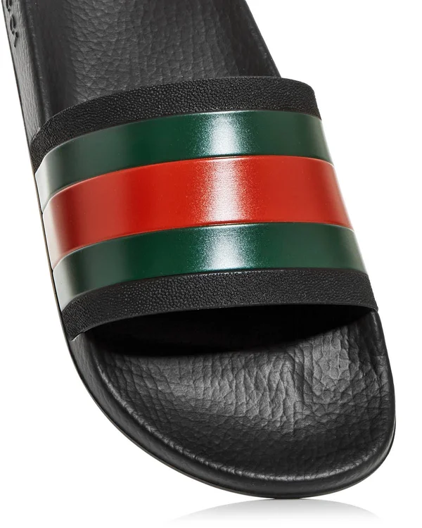 Gucci Pursuit &72 Rubber Slide Sandals, White, Men's, 7D