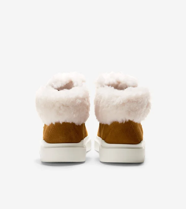 Cole Haan Grandpro Rally Faux Fur Trim Bootie - Brown - 6 B