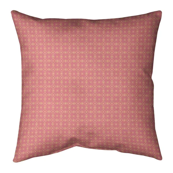 Red Feature Two Color Doily Pattern Throw Pillow - 20 x 20 - Red & Green - Polyester