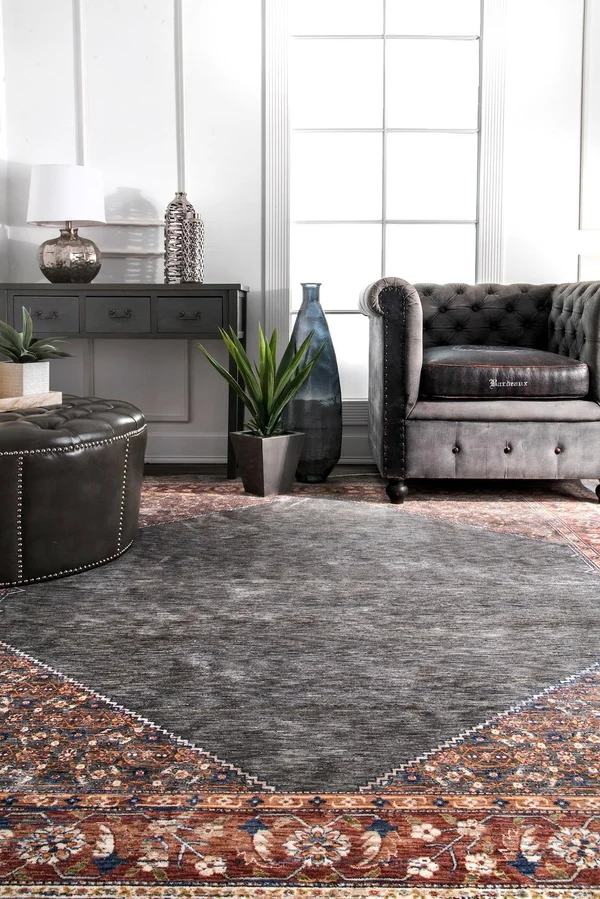 nuLOOM Vintage Purnell Floral 4& x 6& Area Rug - Rust - STCV04B-406