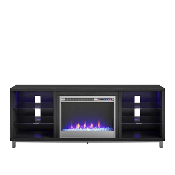 Ameriwood Home Lumina Fireplace TV Stand for TVs Up to 70x22 Wide - Black
