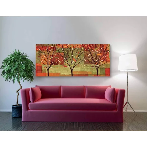 Epic Graffiti 'Watercolor Forest II' by Veronique Charron - Canvas Wall Art, 60 inchx30 inch, Size: 60 x 30, Red