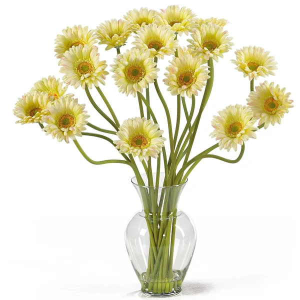 Nearly Natural Gerber Daisy Liquid Illusion Silk Flower Arrangement Red