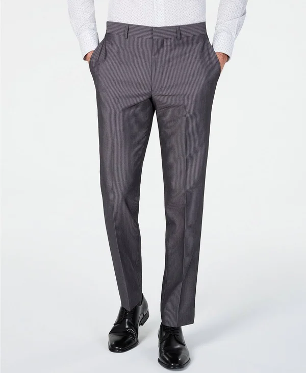 Kenneth Cole Unlisted Men's Slim-Fit Medium Gray Stripe Suit - Grey