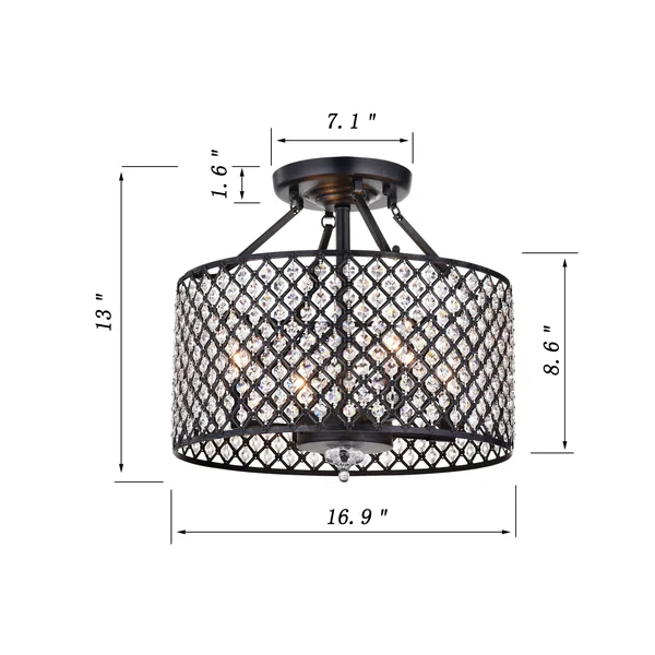 First Lighting Alrai 4-Light Semi-Flush Mount Light