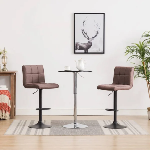 vidaXL Bar Stools 2 Pcs Taupe Fabric
