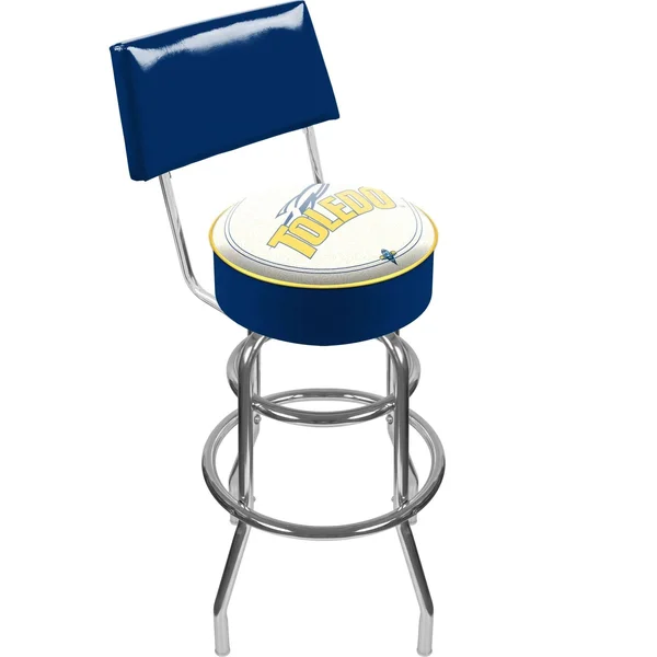 University of Toledo Padded Swivel Bar Stool with Back