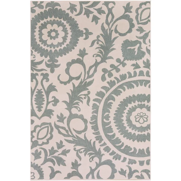 2x8 ft Surya Big Pine Floral Indoor Outdoor Rug - Red