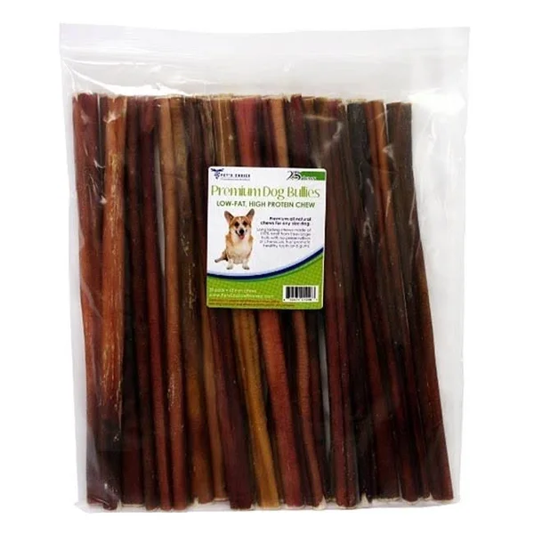 Pet&s Choice Pharmaceuticals Bully Sticks Dog Treats - 12x22 - 25 pack