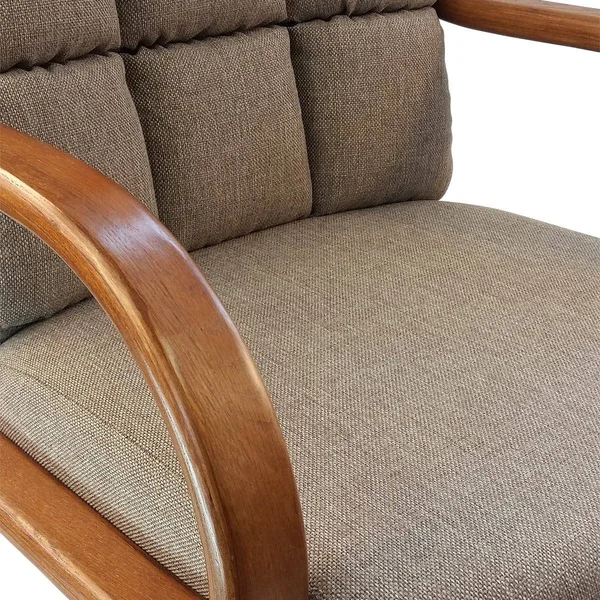 Caster Chair Company Camile Swivel Tilt Caster Arm Chair in Toast Tweed Fabric