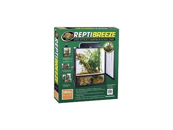 Zoo Med ReptiBreeze Open Air Aluminum Screen Cage - Black - Small