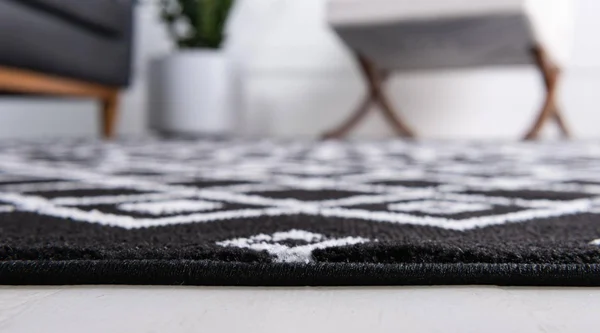 Rugs.com Geometric Kasbah Trellis Collection Rug 10& x 13& Black Low Pile Rug