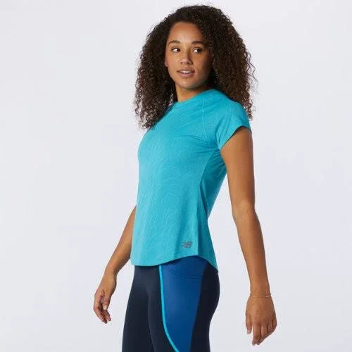 New Balance Q Speed Fuel Jacquard T-Shirt - Blue - XX-Large