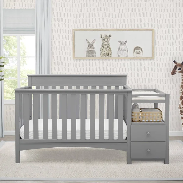 Delta Children Presley Grey Convertible Crib and Changer