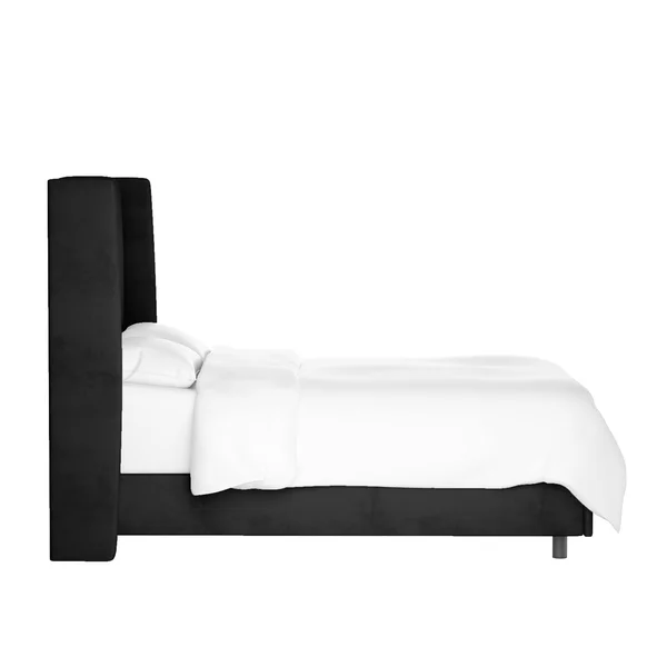 Full Antwerp Wingback Bed Black Velvet - Project 62