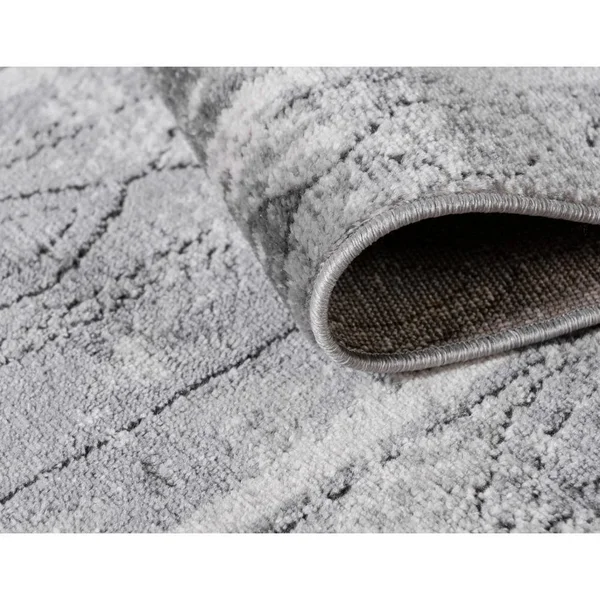 Unique Loom Portland Depoe Gray 2 ft. 2 in. x 12 ft. Runner Rug
