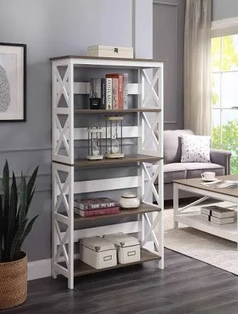Copper Grove Cranesbill 5-Tier Bookcase with Drawer (Cherry/Black) - Brown