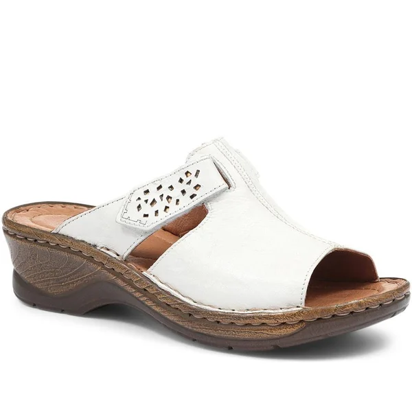 Josef Seibel Catalonia 32 Ladies Leather Mule Sandals White: EU 40