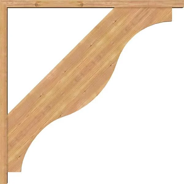 Ekena Millwork 1462333 3 1/2x22W x 40x22D x 40x22H Funston Block Smooth Bracket w/ Offset Brace, Western Red Cedar
