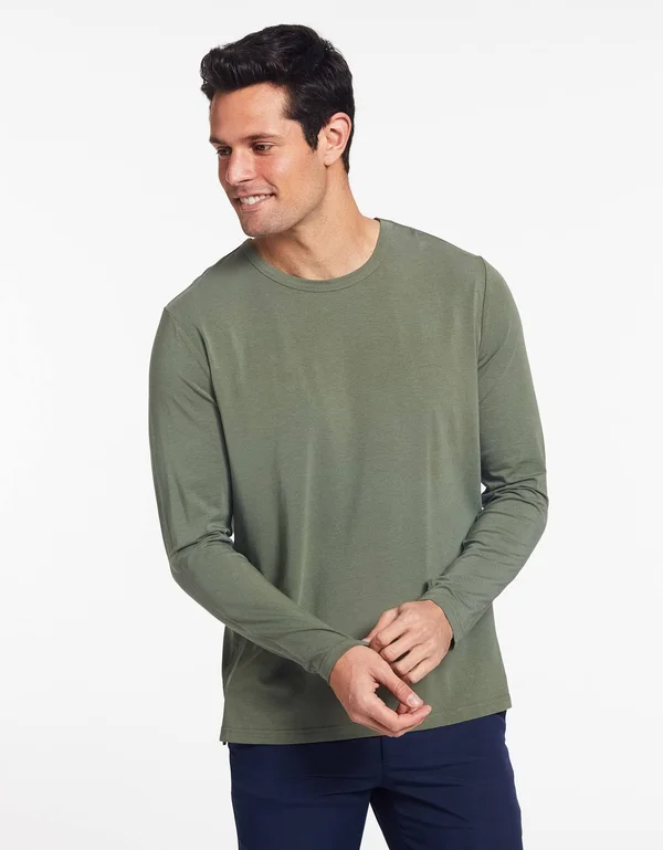 Sun Protective Long Sleeve T-Shirt for Men - UPF 50+ Sun Protection Dark Grey Marle