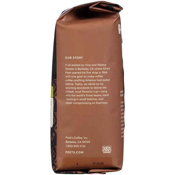 Peets Coffee Coffee - Ground, Dark Roast, Major Dickason&s Blend, Decaf - 12 oz