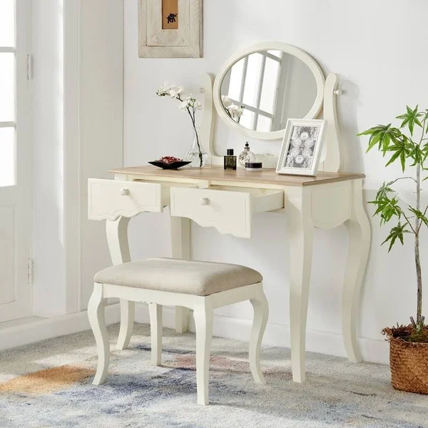 Linon Home D閏or Amberly Two Tone Vanity Set - White