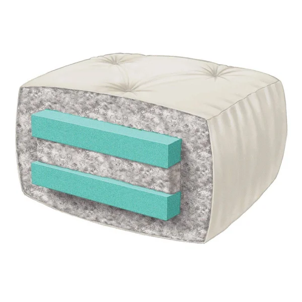 Queen 8x22 Comfort Plus Cotton and Foam Futon Mattress Gray - Wolf