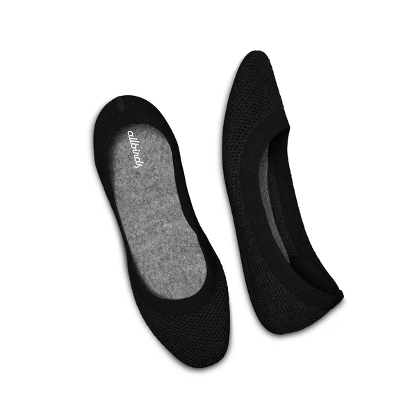 Allbirds Women's Tree Flats - Jet Black, Size 6.5