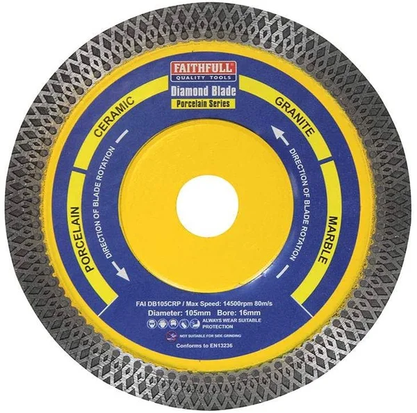 Faithfull FAIDB105CRP Porcelain - Ceramic and Granite Diamond Cutting Blade 105 mm (4 inch)