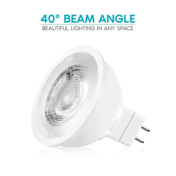 Luxrite MR16 LED Bulb 50W Equivalent - 12V, 5000K Bright White Dimmable, 500 Lumens, GU5.3 LED Spotlight Bulb 6.5W, Enclosed Fixt