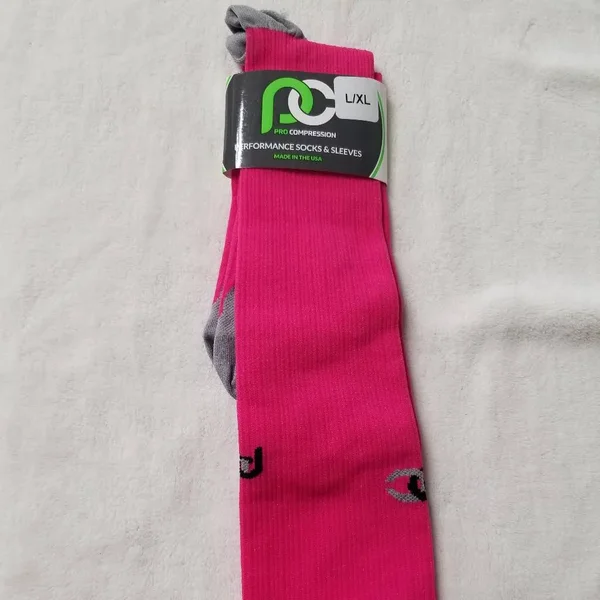 Pro Compression Men's Marathon Tall Compression Socks - Pink - L/XL