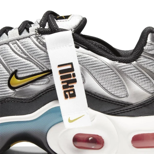 Nike Boys Air Max Plus - Running Shoes Metallic Silver/Speed Yellow/Black Size 05.0