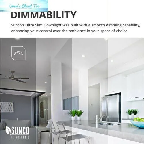 Sunco Lighting 6 Pack 4 inch Slim LED Downlight with Junction Box - 10W\x3d60W, 650