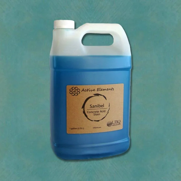 Concrete Acid Stain for Coloring Interior Concrete Sanibel (Light Blue Color) 1 Gallon