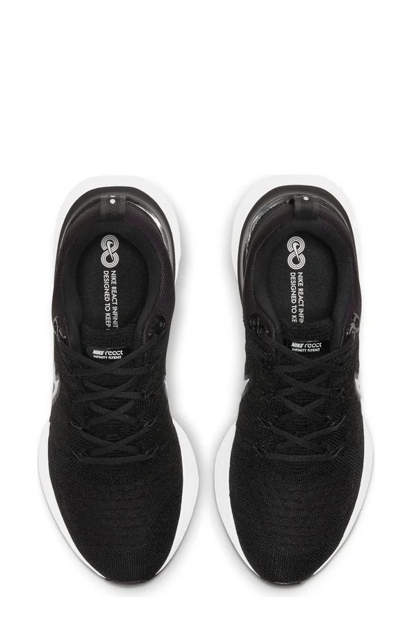 Nike React Infinity Run Flyknit 2 White/Black Men's Running Shoes - Size: 7.5