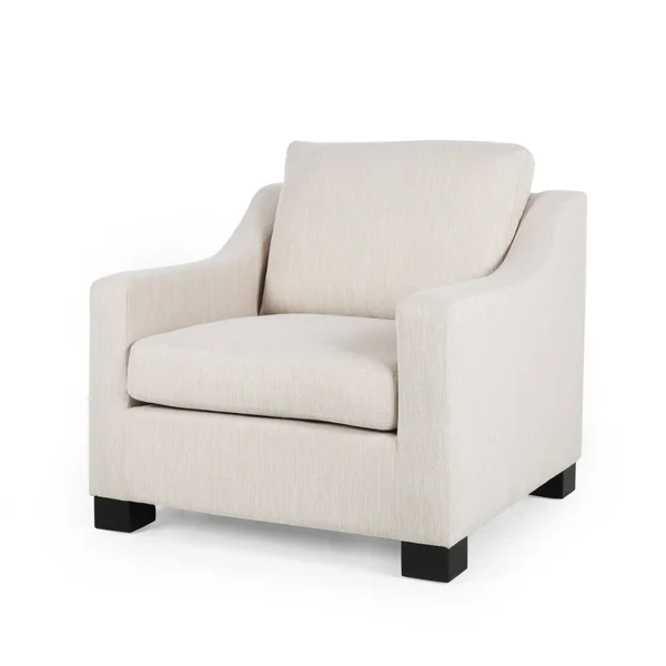 Quran Contemporary Fabric Club Chair Beige