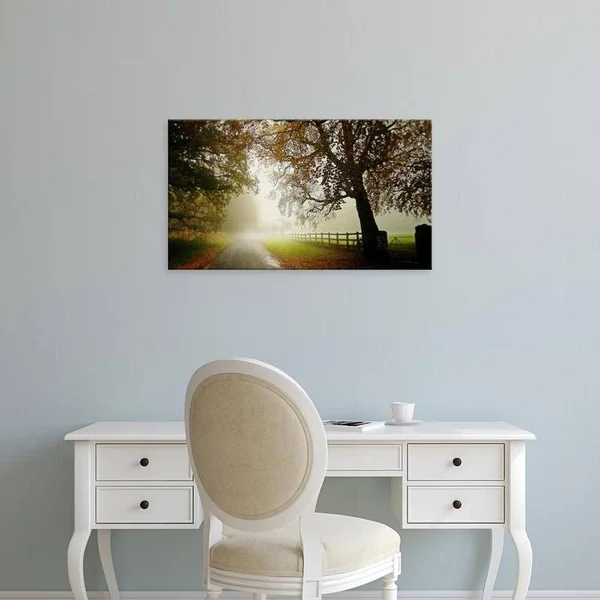 Easy Art Prints Adelino Gon鏰lves's 'The Fog' Premium Canvas Art - 12 x 21 - Modern Black Frame