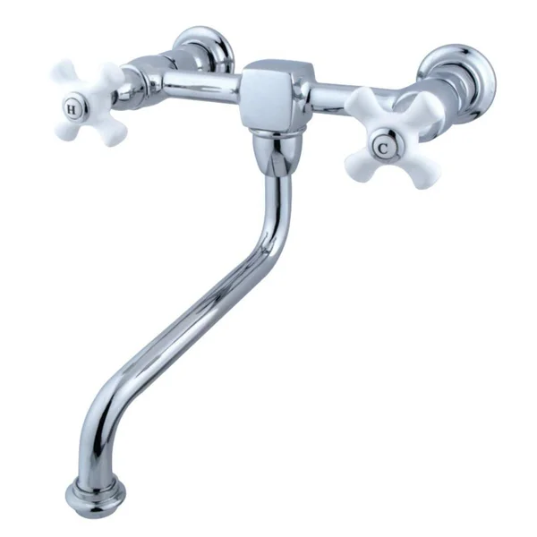 Kingston Brass KS1218PX Wall Mount Bathroom Faucet, Brushed Nickel