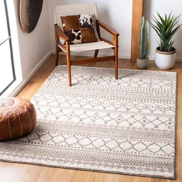 Safavieh Tunisia Rug Collection TUN742A - Ivory - Tan - 9& x 12&