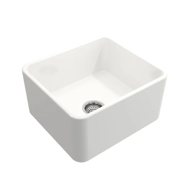 BOCCHI Classico Farmhouse Apron Front Fireclay 20x22 Single Bowl Kitchen Sink with Protective Bottom Grid and Strainer, Black