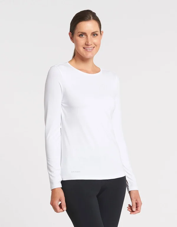 Sun Protective Long Sleeve T-Shirt for Women UPF 50+, UV Protection White