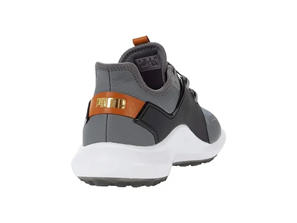 Puma Ignite Fasten8 Golf Shoes - Quiet Shade/Gold/Black 10.5 - Wide