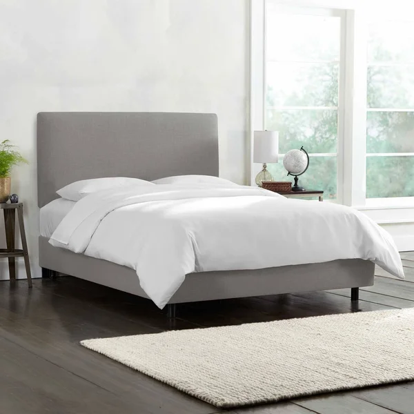 Skyline Furniture Custom Linen Upholstered Bed French Yellow King